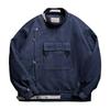 13oz Denim Swedish Military Motorcycle Jacket Indigo Blue XL [karaku]