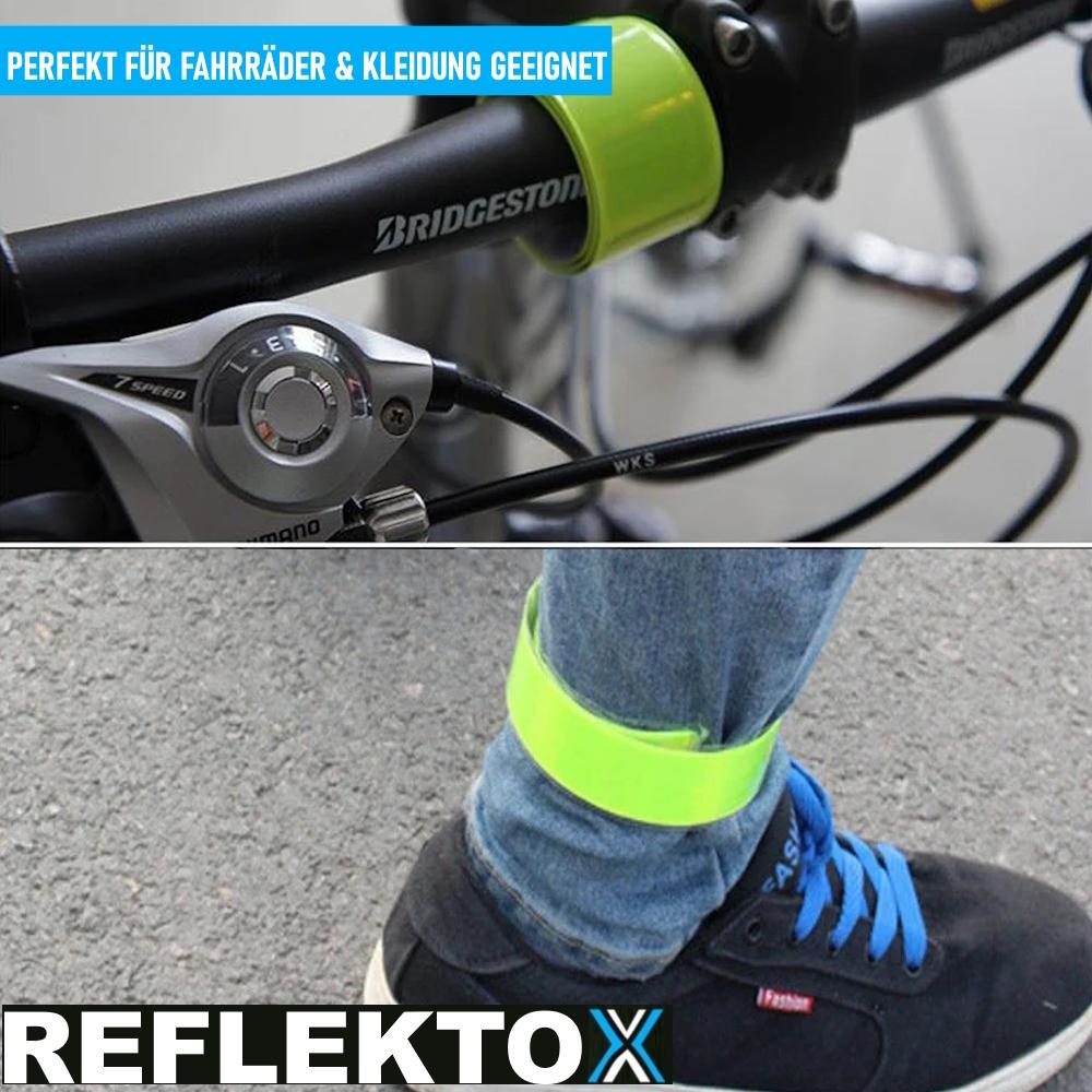 REFLEKTOX браслет со светоотражающей полосой, браслет со шлепком, светящийся браслет, 10 штук
