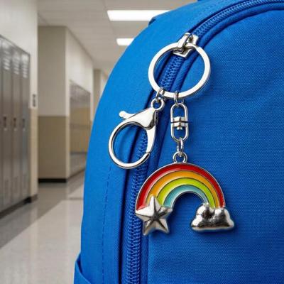 Радужный брелок-подвеска Легкий металлический брелок Облако Звезда Брелоки для ключей Креативный цветной брелок с вращающимся зажимом-лобстером для женщин и девочек