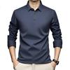 FIRS Seamless Elastic Long-Sleeve T-Shirt for Men, Spring And Autumn POLO Shirt with Collar, Business Casual Dad Workwear Style Undershirt