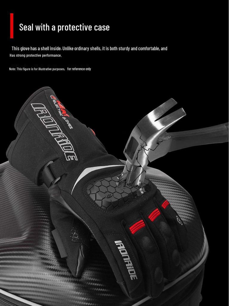 Motorcycle Heated Winter Gloves: Touchscreen, Thinsulate, Velvet-Lined for Skiing and Outdoor Use
