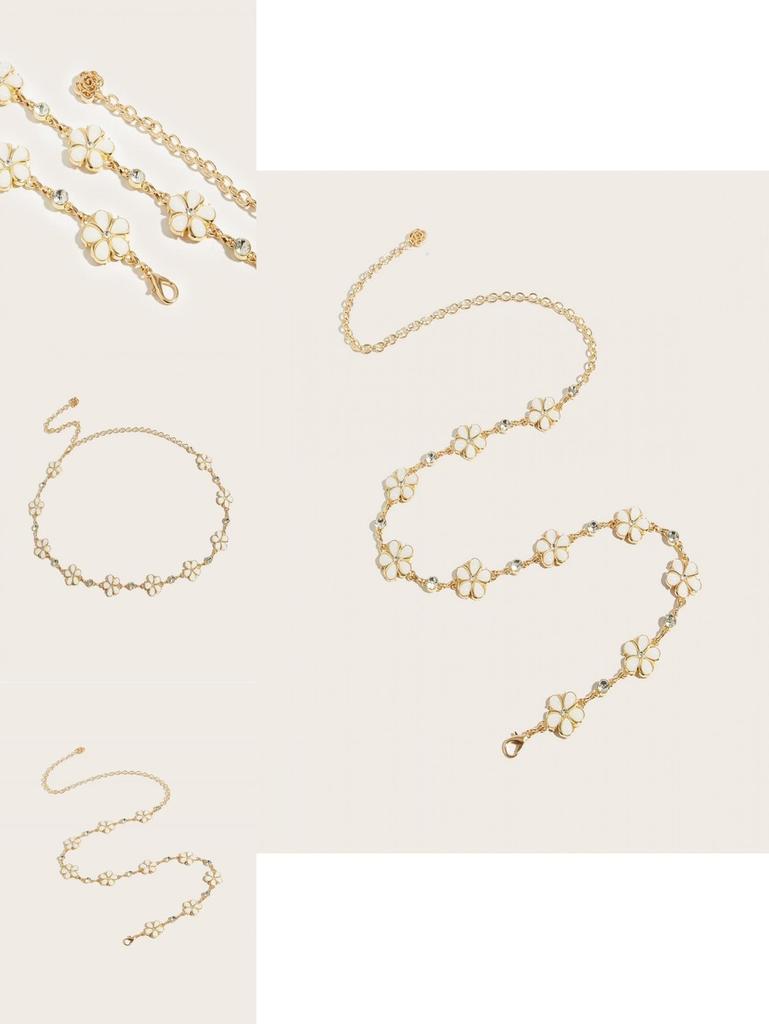 Летняя Цветочная Металлическая Поясная Цепочка Аксессуар Для Женской Моды