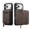 Магнитный чехол-кошелек для iPhone 17 Pro Max Роскошный Многофункциональный Съемный Кожаный чехол-книжка на молнии с держателем для карт для iPhone 16 15 14 13 Pro Max 12 11 Air