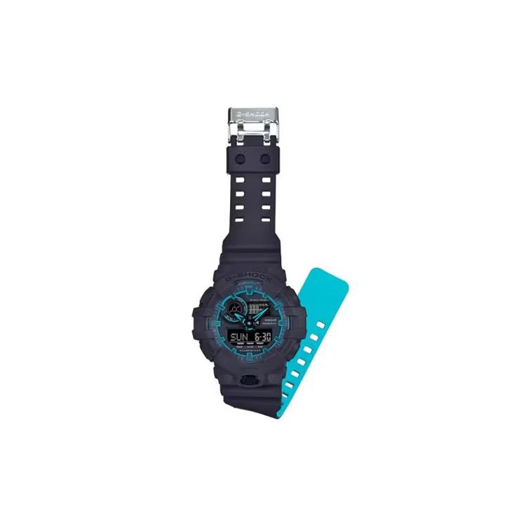 Casio Мужские часы с двойным дисплеем (жидкокристаллический/аналоговый) Серия Черные часы GA-700SE-1A2 GA-700SE-1A2