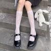 Lolita Calf Socks | Sweet-Cool Thigh-High Silk Stockings - Academic Style Lace Knee-High Socks