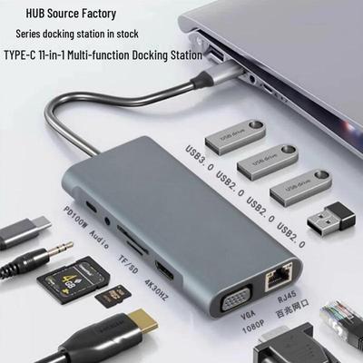 USB-хаб 11-в-1 Type-C USB 3.0 с док-станцией расширения VGA для ноутбуков