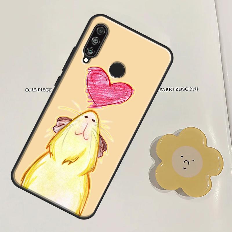 Cute Cartoon Guinea Pig For Huawei Nova Y60 Y70 Y90 Y61 Y91 3i 7i 8i 11i Nova 11 9 10 SE P20 P30 Pro P40 Lite Case