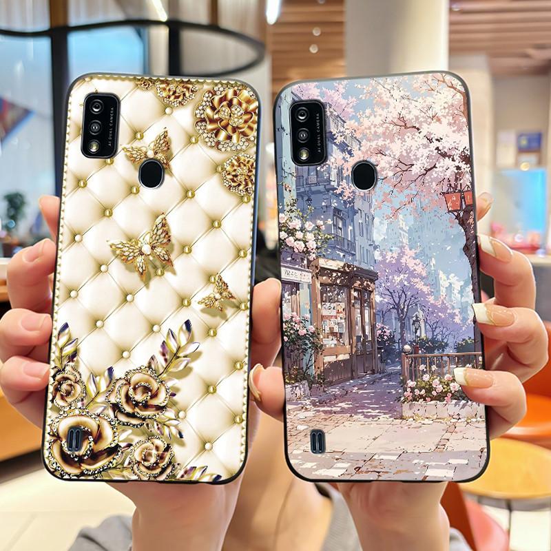 Phone Case For ZTE Blade A51/A7P Jelly Soft Black Cover New Stylish Pattern Dreamy Moon Sea ZTE Blade A51/A7P Casing