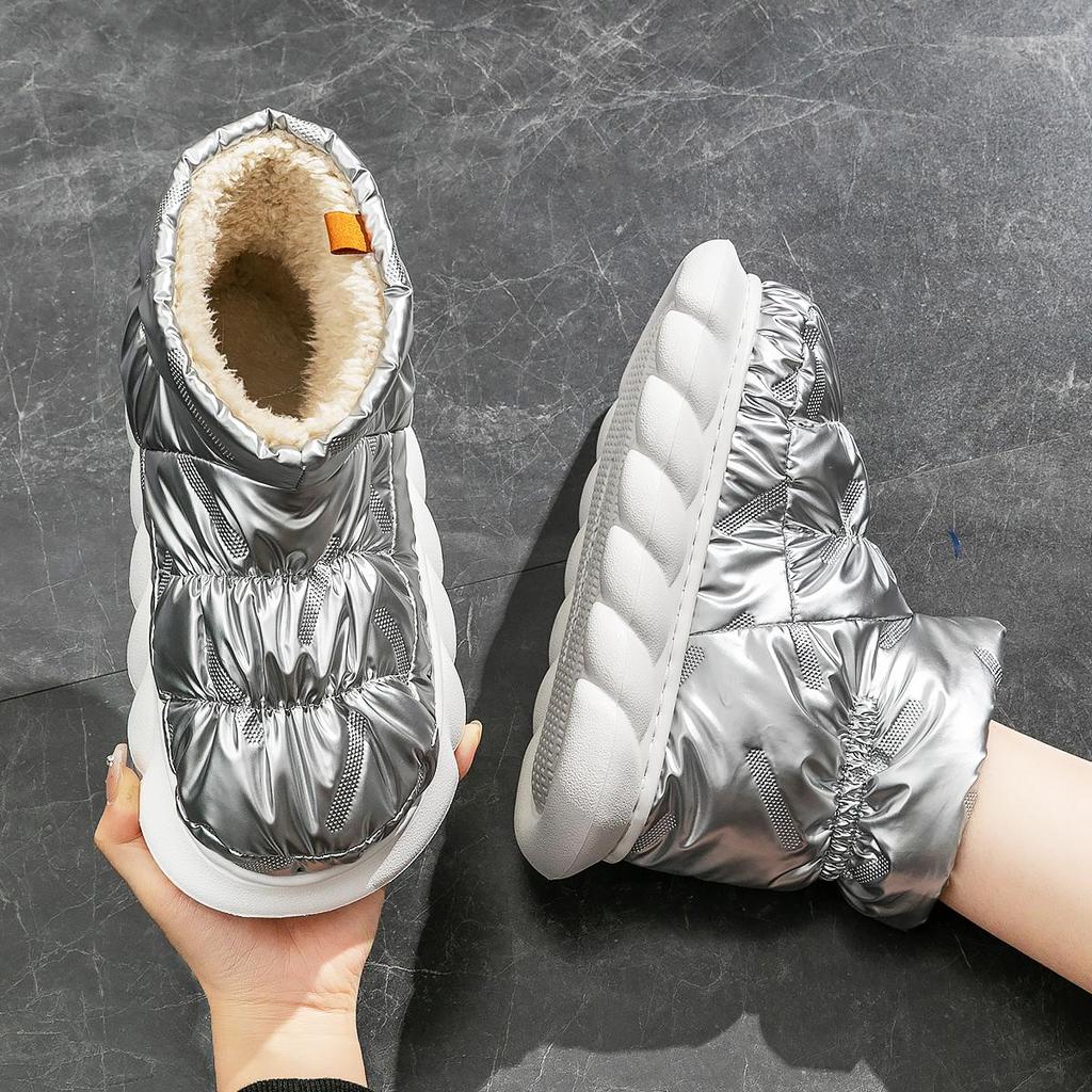 Зимние домашние тапочки для женщин 2023, теплые короткие плюшевые пуховые мягкие домашние тапочки на платформе, водонепроницаемая хлопковая обувь, мужские зимние ботинки