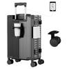 Carry Carry Silent Casters with USB Drink Hanging Zipper Business Trip S Size [Soralifer] Carry-on Suitcase, Case, Bag, Stoppers, Port, Holder, Hook,