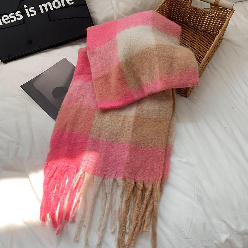 Knitted Scarf Thickened Warm Scarf Women's Winter High-end Warm Scarf Scarf Shawl