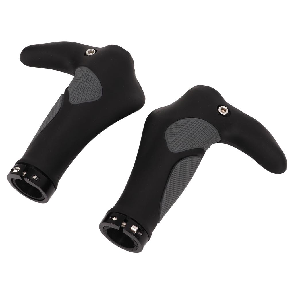 2Pcs Bike Handlebar Grips TPR Rubber Ergonomic Slip Prevention Replacement Bike Ox Horn Grips for