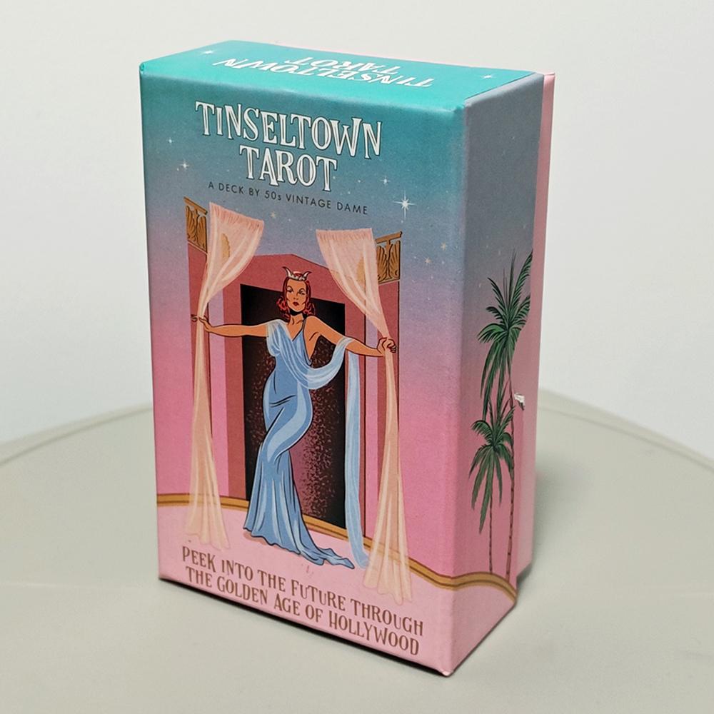 12*7 см Tinseltown Tarot в жесткой коробке Розовый Винтажная колода в стиле Голливуда 78 иллюстрированных карт