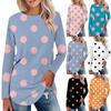 Футболки для женщин, осенние повседневные рубашки с длинными рукавами, толстовка с ретро-принтом, топ, пуловер