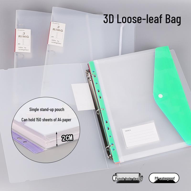 Clear 3-Ring Binder: Data Test Paper & Sheet Music Folder with Page-Turning Pockets