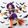 1PC Halloween Witch Broom Kids Plastic Cosplay Broom Props for Costume Party