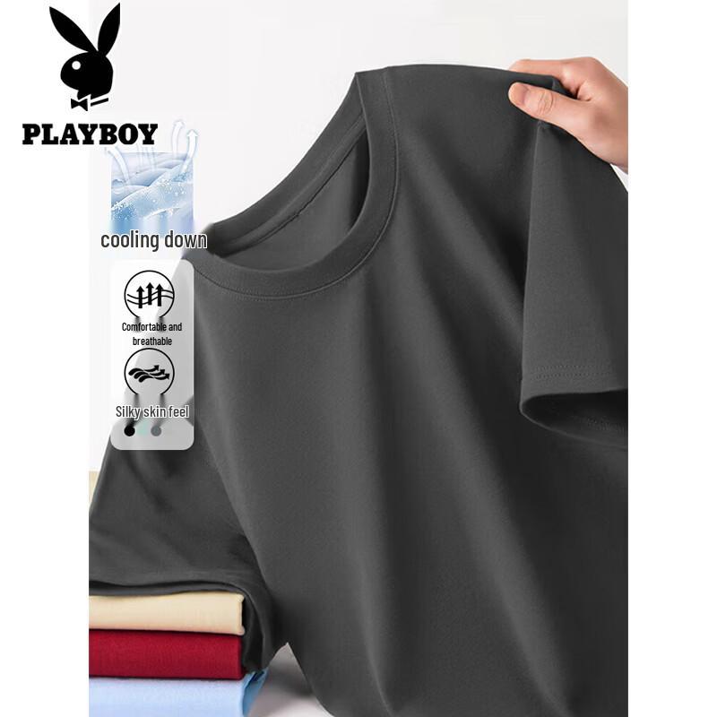 PLAYBOY Мужская классная футболка с коротким рукавом, быстросохнущая