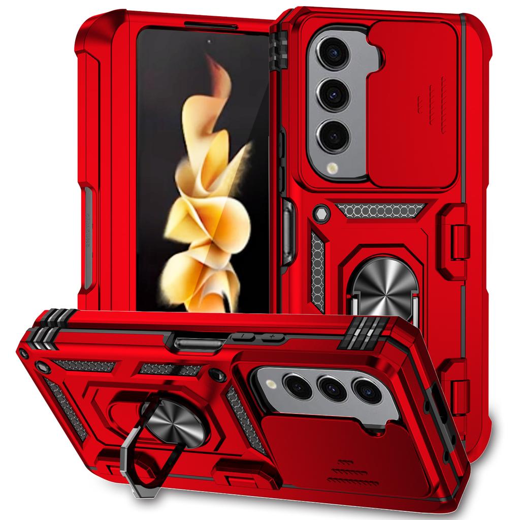 С гнездом для ручки для Samsung Galaxy Z Fold 6 5 Чехол Hinge Armor Противоударный Магнитный Складной Автомобильный Держатель Защитный Чехол для Камеры