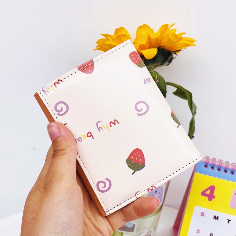 Кошелек из ПУ с изображением милого маленького медведя, простой и портативный трехслойный мини-кошелек для карточек для студентов