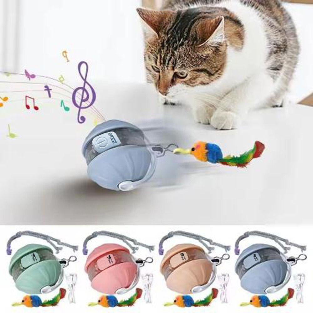 USB Rechargeable Infrared Automatic Rolling Ball Detachable Cord Automatic Teasing Cat Toys  Indoor