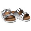 Birkenstock Arizona Soft Footbed Narrow Fit Sandals 'Metallic Silver' Men's 1005961