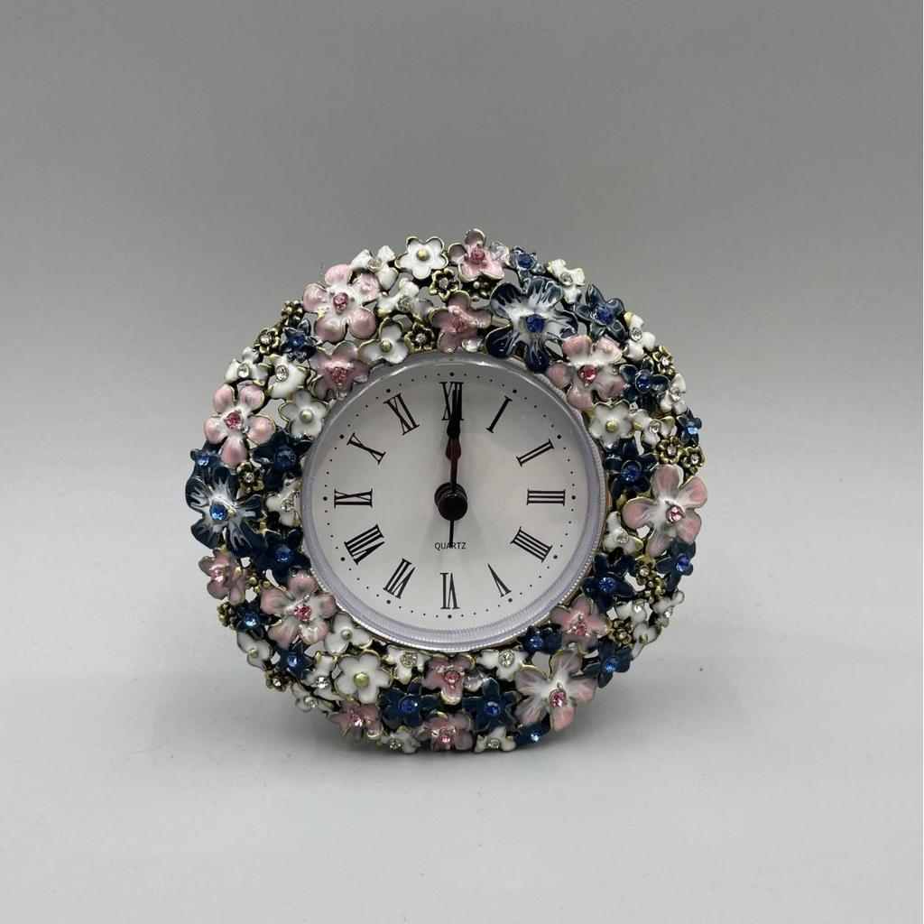 Европейские простые и креативные эмалевые настольные часы, металлические украшения, часовая декорация, бытовые настольные часы, будильник для спальни