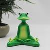 Green Zen Meditation Frog Statue Resin Crafts Garden Animal Figurine  for Outside Lawn Outdoor