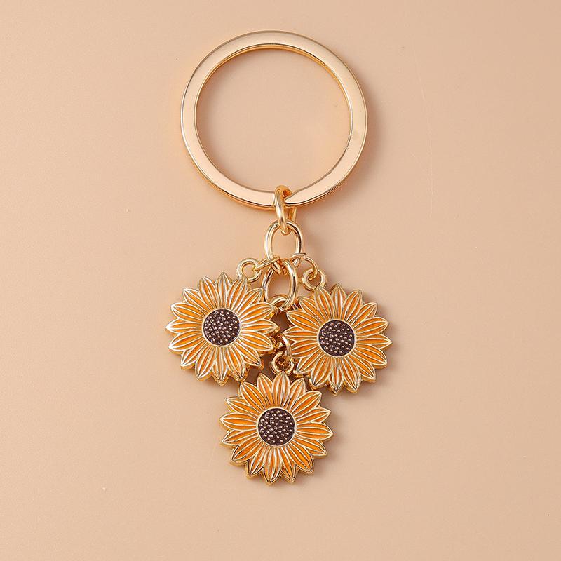 Милый Эмалированный Брелок-Подсолнух Женский Девочки Цветок Брелок Подвески для Декора Сумки DIY Ручная Работа Ювелирные Изделия Подарки