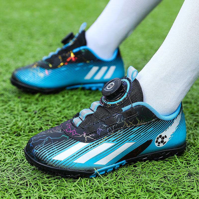 Футбольные бутсы Jinjiang для мальчиков и девочек TF со сломанными ногтями для детей и студентов, спортивная обувь с вращающимися кнопками