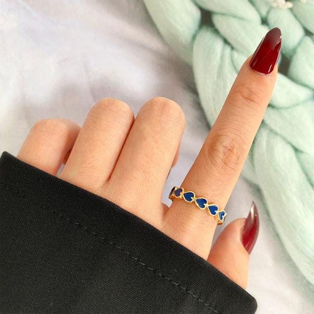 Новые креативные милые красочные двухслойные кольца в форме сердца с надписью «Любовь», винтажные металлические кольца в форме сердца для женщин и девочек, модные ювелирные изделия