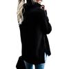 2024 Autumn/Winter Women's European & American Knitted Sweater - Casual Long Sleeve, High Neck, Solid Color