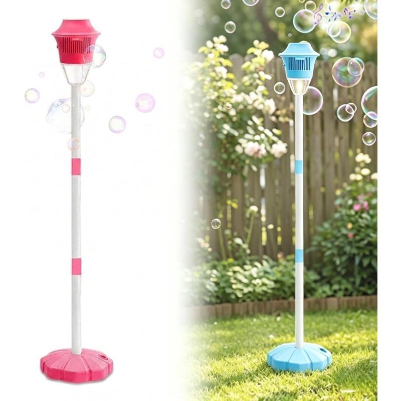 Street Lamp Bubble Tower with Lights, Rechargeable Standing Bubble Maker, Adjustable Height Street Light for Outdoor Garden, Patio, Wedding, Party