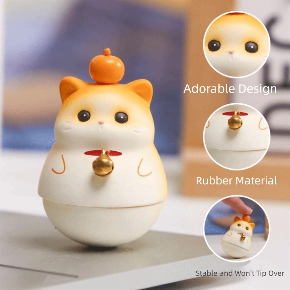 Chubby Cat Resin Ornament Shake Toys Cat Car Decorations Cat Resin Figure Cat Swinging Doll  Gifts