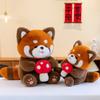 Panda Adorable Red Plush Toy Cute Girl Children Sleep Companion Gift Birthday