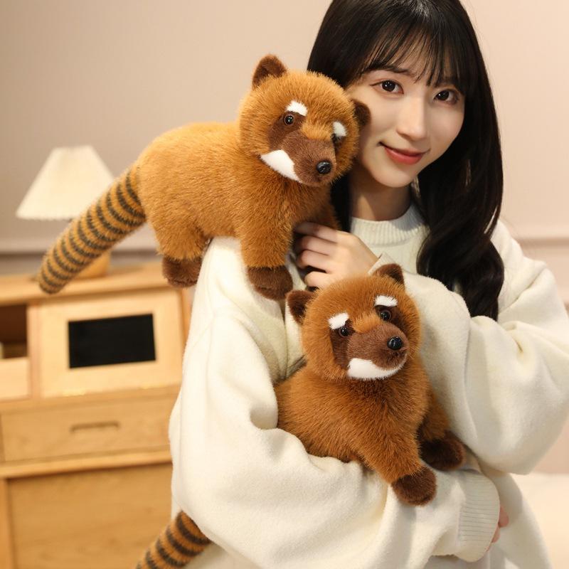 Имитация куклы енота плюшевая игрушка коричневая кукла енота детская успокаивающая тряпичная кукла подарок на день рождения для мальчика