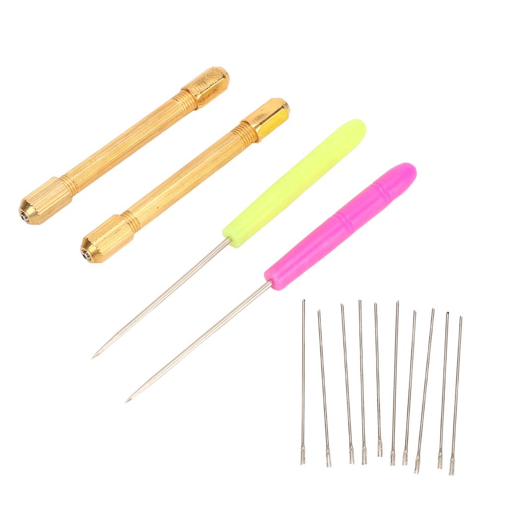 Doll Hair Root Holder Tools with 2 Awls Alloy Handles Long Lasting Lightweight Doll Hair Making