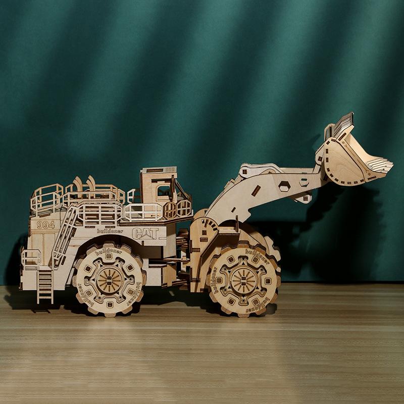 3D Three-dimensional Jigsaw Puzzle Forklift Simulation Three-dimensional Model Ornaments Puzzle Wooden Puzzle Children's Early Education Toys