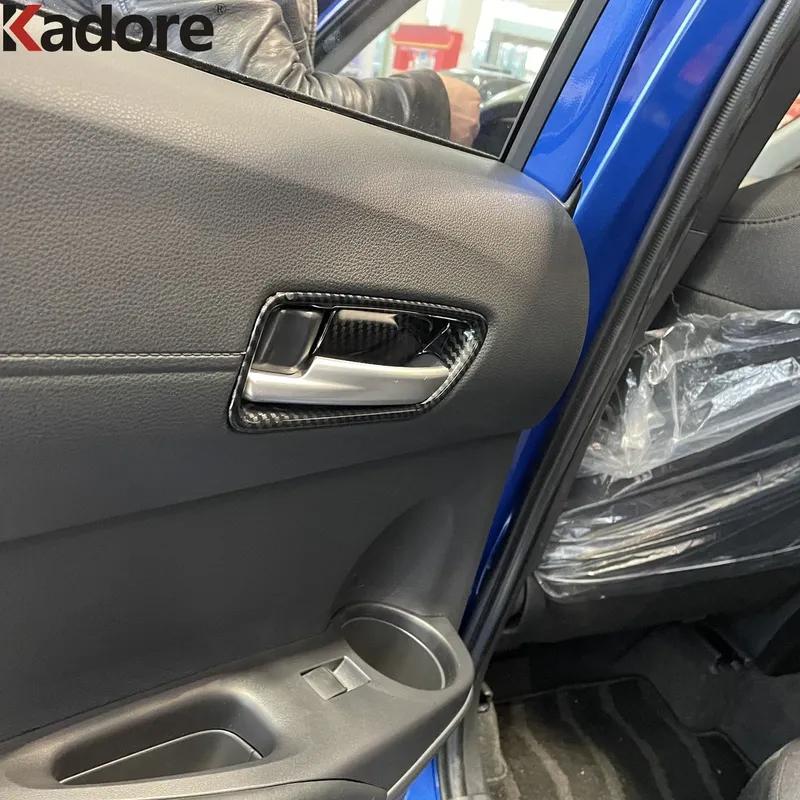 Car Inner Door Handle Bowl Cover Trim For Toyota Corolla Cross -2024 2025 Carbon Fiber Interior Door Panel Trims Accessories