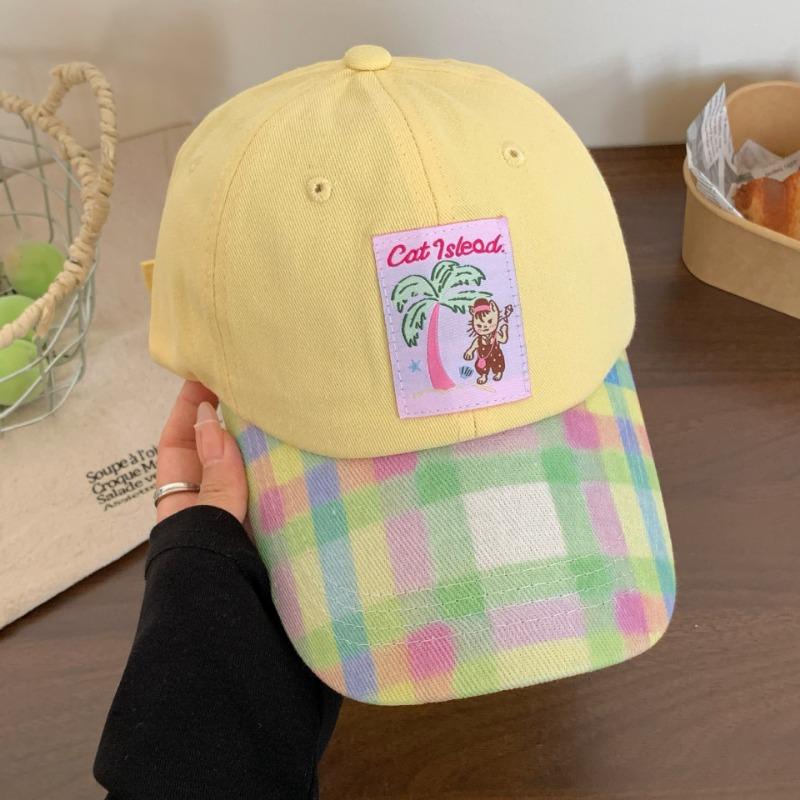 New cute embroidered pink cap women's spring and summer versatile face small sunshade sunscreen baseball hat tide