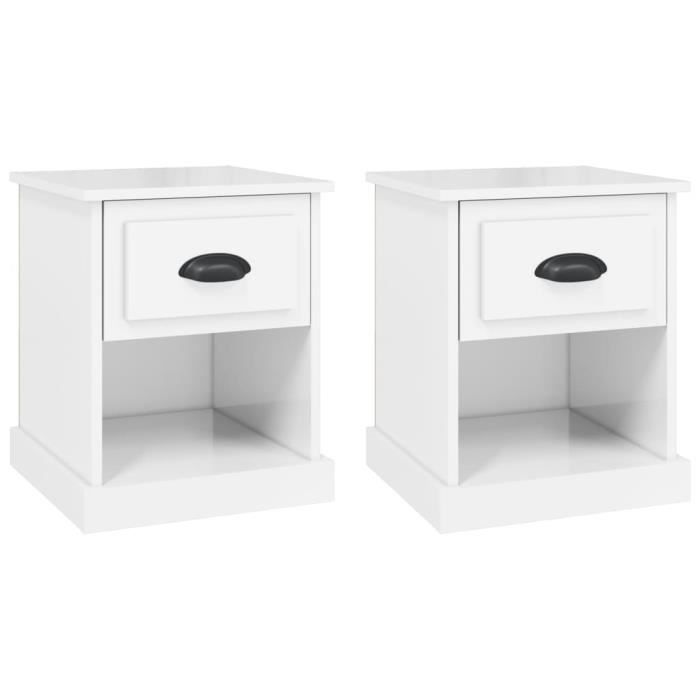 VidaXL Bedside Tables 2 Pcs Glossy White 39x39x47.5 Cm 816133