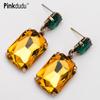 Pinkdudu Simple Geometric Acrylic Multicolor Drop Earrings Fashion Alloy Gold Plated Earrings for Women Jewelry Gifts PD639