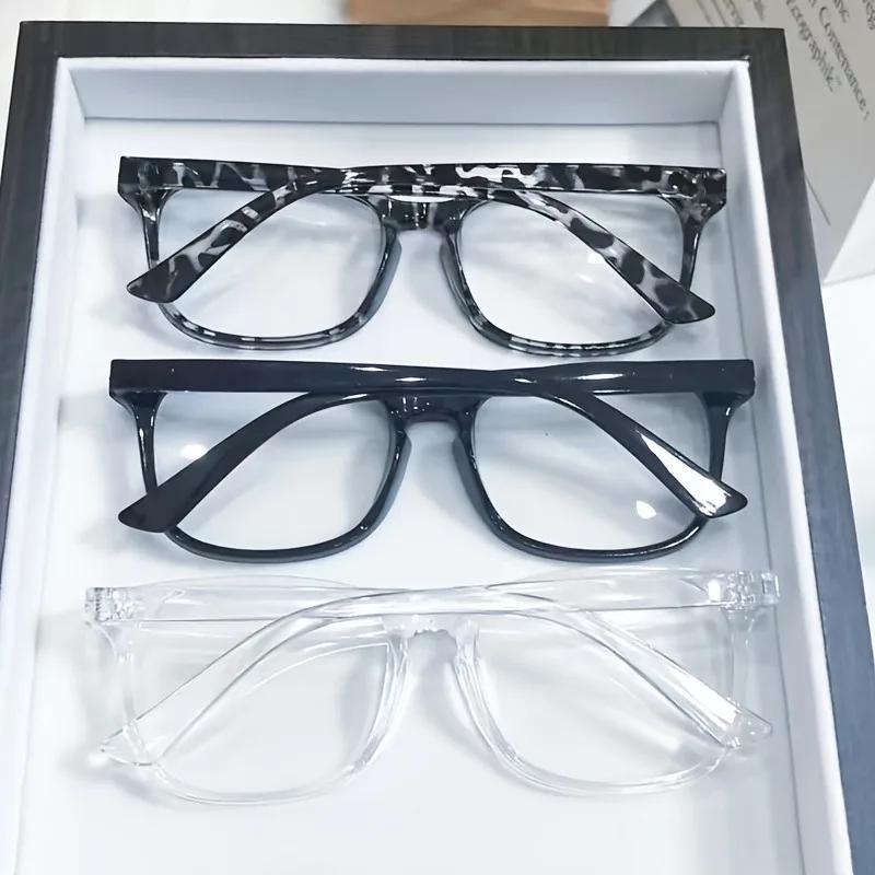 3 шт. Три пары модных очков в стиле Y2K с прозрачными линзами, защищающих от синего света, подходят для повседневной носки как мужчинам, так и женщинам