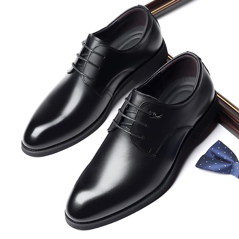 Spring Men's Shoes with Heightened Business Formal Leather Shoes for Men
