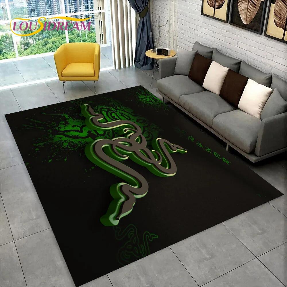 3D Логотип Razer Игра Геймер Змея Ковер Коврик для Дома Гостиной Спальни Дивана Придверный коврик Декор, детский игровой коврик Нескользящий коврик для пола