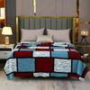 1pc Flannel milk velvet blanket,Checkered style drawstring Printed Luxury Super Soft Sofa Bedroom Bedding Fluffy Throw Blanket