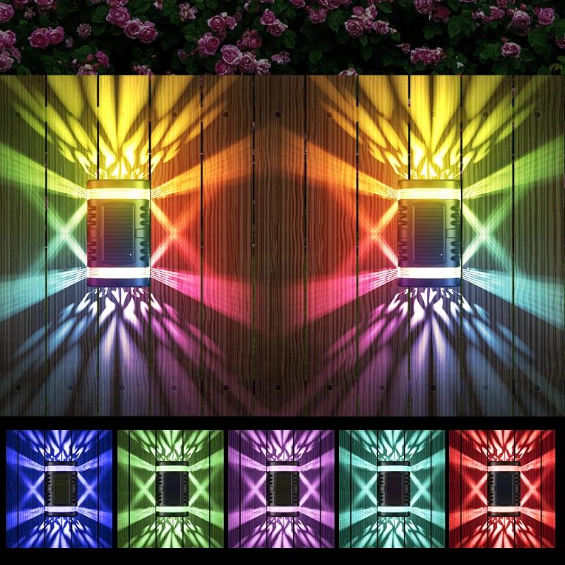 Настенный светильник на солнечных батареях, уличный водонепроницаемый светильник на солнечной энергии, освещающий вверх и вниз, украшение для дома, сада и двора, уличные солнечные лучи