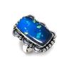 Blue Triplet Opal Gemstone Handmade 925 Sterling Silver Jewelry Ring Size 8 D7A68