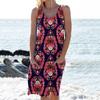 Women's Fashion Summer Printed  Sleeveless Dress Crewneck  Large Hemline Dress