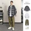 2024 Letter Long Sleeve Shirt Japanese Hong Kong Style Ins Loose Shirt Boys Summer Trendy Versatile Casual Coat