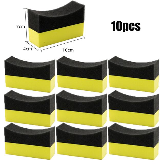 Car Wheel Polishing Waxing Sponge Brush Tire Cleaning Foam Sponge Pad Tyre Polish Detail Wash Wiper Cleaner Tool Car Accessories